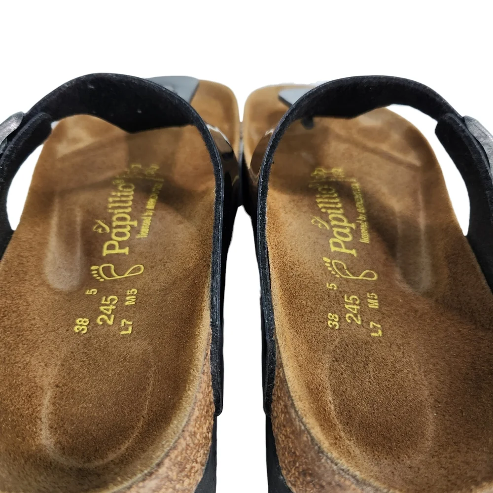 Birkenstock Papillo Gizeh Platform Vegan Black Patent Sandals Size Women's 7 - Picture 10 of 10